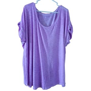 Lane Bryant Light Purple Short Sleeve V-neck T-shirt Womens Plus Size 22/24
